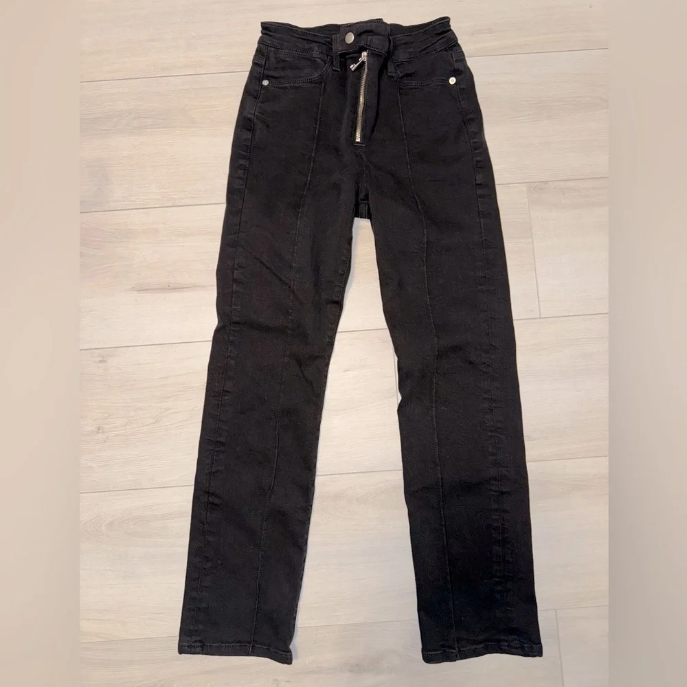 RARE- FRAME whimsigoth Le Super High Straight Exposed Zip jean size 25
